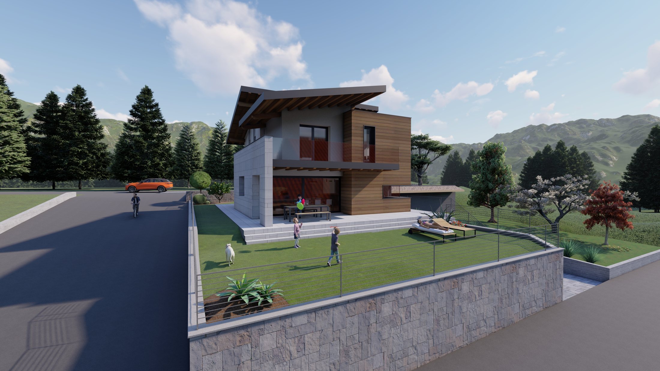 Render di una nuova abitazione contemporanea