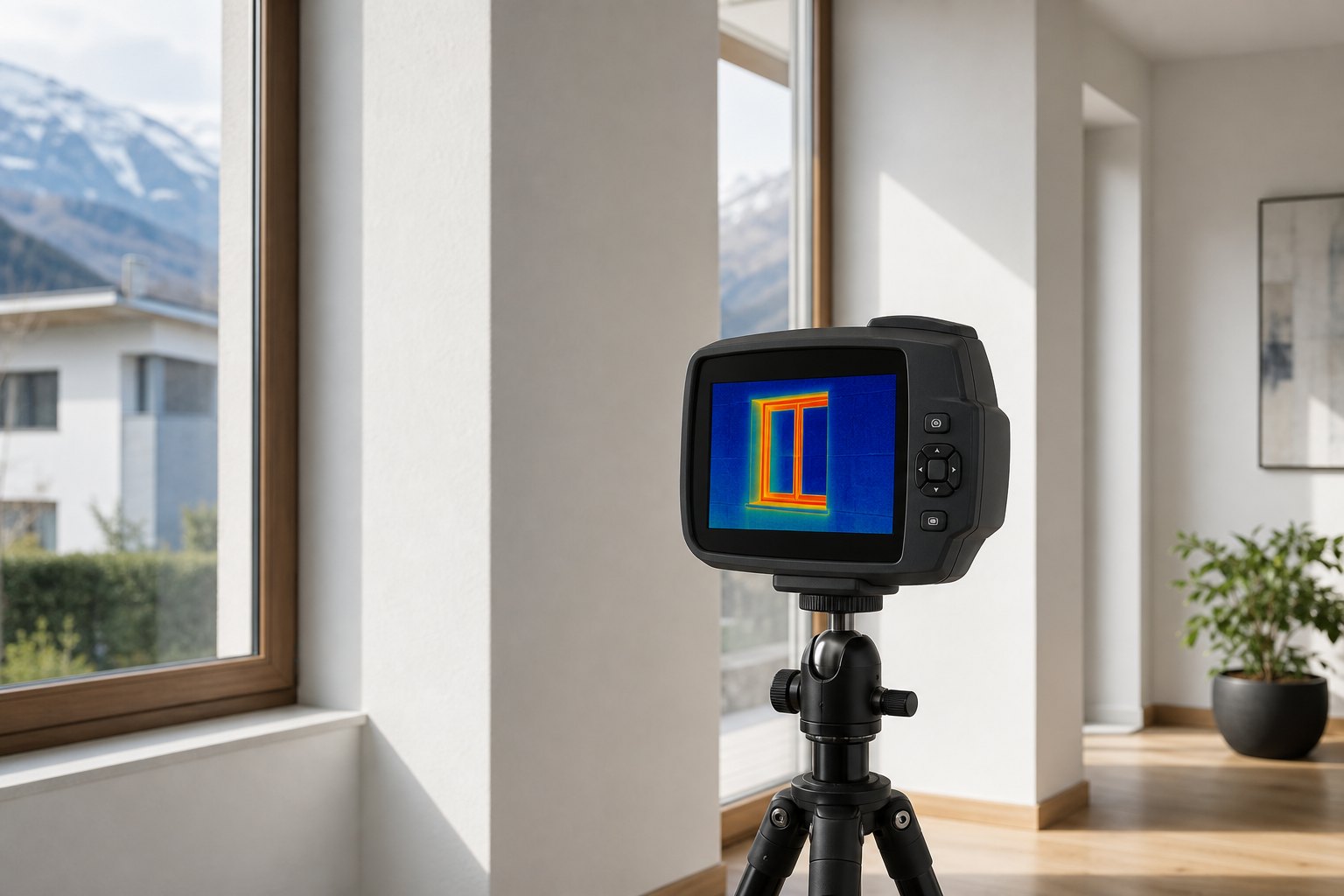Termocamera impiegata per l'analisi energetica di un serramento